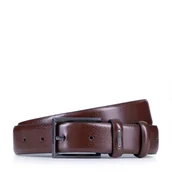 Paski - Męski pasek skórzany z geometryczną klamrą - miniaturka - grafika 1