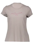 Koszulki sportowe damskie - Mizuno Koszulka sportowa w kolorze beżowym - miniaturka - grafika 1