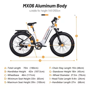 Shengmilo MX06 Electric Off-road Bike, 26in All-terrain Tires 500W Motor 42km/h Max Speed 48V 17.5Ah Battery 50-90km Ran - Rowery elektryczne - miniaturka - grafika 10