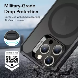 Etui ESR Air Armor Halolock Magsafe do Apple iPhone 15 Pro Frosted Black - Etui i futerały do telefonów - miniaturka - grafika 4