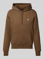 Bluzy męskie - Bluza z kapturem, wyhaftowanym logo i kieszenią kangurką - miniaturka - grafika 1