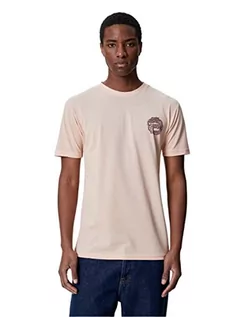 Koszulki męskie - Koton Koszulka męska z nadrukiem Snake Slim Fit Crew Neck Short Sleeve, Ró?owy (276), S - grafika 1