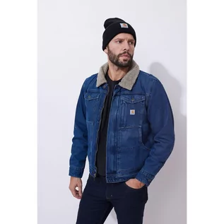 Kurtki i kamizelki sportowe męskie - Kurtka jeansowa męska katana ocieplana Carhartt Relaxed Fit Denim - grafika 1