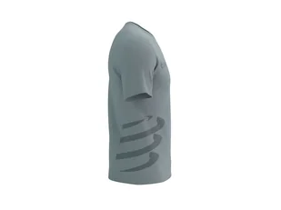 COMPRESSPORT koszulka techniczna LOGO SS TSHIRT alloy green - Koszulki sportowe męskie - miniaturka - grafika 3