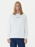 Koszulki męskie - Calvin Klein Longsleeve Standard Logo LV04LD232G Biały Relaxed Fit - miniaturka - grafika 1