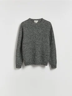 Reserved - Melanżowy sweter z wełną - ciemnoszary - Swetry męskie - miniaturka - grafika 1