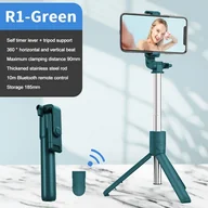 Selfie stick - ["NEW Bluetooth Wireless Selfie Stick Mini statyw z wysuwanym monopodem i zdalnym wyzwalaczem światła wypełniającego do telefonu IOS Android, zielony"], - miniaturka - grafika 1
