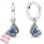 Biżuteria dla dzieci - KOLCZYKI WISZĄCE MOTYLKI SREBRNE DLA DZIEWCZYNKI 925 - miniaturka - grafika 1