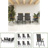 Meble ogrodowe - The Living Store 7-częściowy ogrodowy zestaw jadalniany czarny aluminium - miniaturka - grafika 1