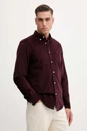 Koszule męskie - Tommy Hilfiger koszula sztruksowa męska kolor bordowy regular z kołnierzykiem button-down MW0MW40486 - miniaturka - grafika 1