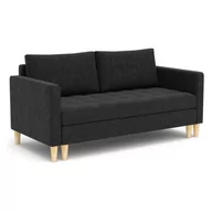 Sofy i kanapy - Sofa dwuosobowa, Oslo, 155x90x75 cm, czarny - miniaturka - grafika 1