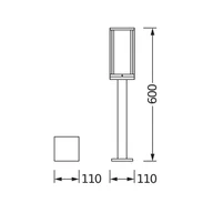 Lampy ogrodowe - OSRAM Słupek oświetleniowy ENDURA CLASSIC FRAME, możliwość ściemniania, aluminiowy / szary / cynkowy, aluminium, nowoczesny - miniaturka - grafika 1