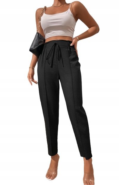 SHEIN SPODNIE DAMSKIE CZARNE DŁUGIE CASUAL 38 VBX