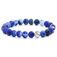 Bransolety męskie - Bransoletka koraliki w kolorze niebieskim EM 22 - EM Men's Accessories - miniaturka - grafika 1