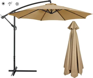 Poszycie wymienne materiał parasola ogrodowego 8 ramion 270cm - khaki - Parasole ogrodowe - miniaturka - grafika 1
