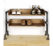 Szafki na buty - Półka na buty BORU 50x90 cm czarny/świerk - miniaturka - grafika 1