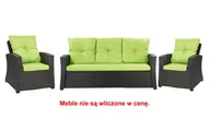 Poduszki ogrodowe - Komplet Poduszek Ogrodowych Na Meble Z Rattanu; Zestaw 5- Osobowy: Kanapa+ Fotele (2Szt.)/ Wodoodporne Pikowane Poduszki Ogrodowe, Kolor Limonkowy - miniaturka - grafika 1