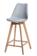 Taborety i hokery - d2.design Stołek barowy Norden wood high PP szary (115615) - miniaturka - grafika 1