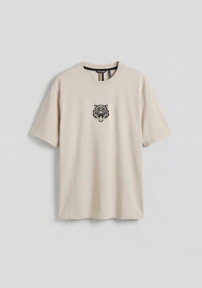 T-shirt con stampa tigre męskie paper