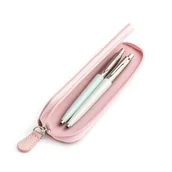 Zestawy piśmiennicze - Zestaw prezentowy długopis Parker Jotter Originals Pastelowy Niebieski i Perłowy z różowym etui - miniaturka - grafika 1