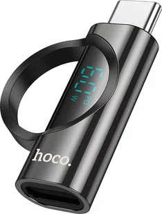 Adapter USB Hoco adapter Typ C męski do Lightning żeński z wyświetlaczem 3A 60W UA32A czarny - Adaptery i przejściówki - miniaturka - grafika 1