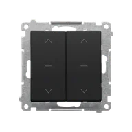 Wyłączniki światła i elektryczne - Kontakt Simon Przycisk żaluzjowy podwójny 1-0-2 Simon 55 - czarny mat - miniaturka - grafika 1