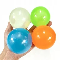 Zabawki sensoryczne - Piłki Antystresowe Lepkie Świecące 4 Szt 45mm Zabawka Antystresowa - miniaturka - grafika 1