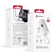 Powerbanki - FORCELL F-ENERGY Power Plug F5K3 powerbank 5 000mAh z wbudowanym złączem do Lightning 8-PIN PD 20W biały - miniaturka - grafika 1