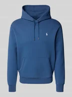 Bluzy męskie - Bluza z kapturem, wyhaftowanym logo i kieszenią kangurką - miniaturka - grafika 1