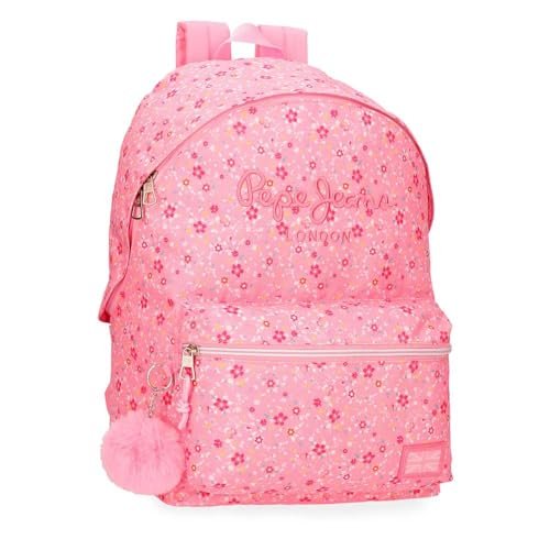 Pepe Jeans Alenka Rosa Plecak szkolny adaptacyjny do wózka na laptopa 15,6 cala Różowy 31x42x17,5 cm Poliester 16,93 l by Joumma Bags, Różowy kolor, Talla única, Plecak szkolny z możliwością