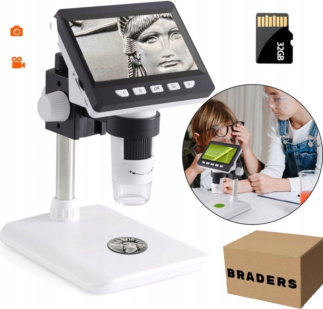 MIKROSKOP CYFROWY Z POWIĘKSZENIEM EKRAN HD 4,3