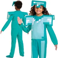 Zabawki AGD - ﻿Minecraft kostium, strój karnawałowy diamentowa zbroja 109-126 cm (4-6 lat) - miniaturka - grafika 1