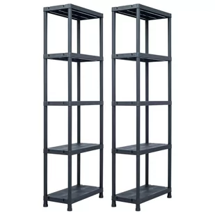 Regały magazynowe, 2 szt., czarne, 125 kg, 60x30x180 cm - Szafy i regały magazynowe - miniaturka - grafika 1