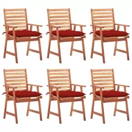Fotele i krzesła ogrodowe - vidaXL Lumarko Krzesła ogrodowe z poduszkami, 6 szt., lite drewno akacjowe! 3078368 - miniaturka - grafika 1