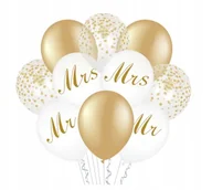 Wesele i ślub - Balony Ślub Wesele Złote Konfetti 10Szt Przyjęcie - miniaturka - grafika 1