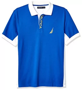 Koszulki męskie - Nautica Męska koszulka polo Short Sleeve Color Block Performance Pique - grafika 1