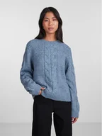 Swetry damskie - Pieces Sweter 17140372 Niebieski Regular Fit - miniaturka - grafika 1