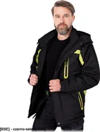 Odzież robocza - R.E.I.S. HERMAN - kurtka ocieplana polarem, 100% poliester 150 g/m2, stójka, odpinany kaptur z polarową podszewką, 4 kieszenie, rękawy ściągacz, suwak napy rzepy 8XL - miniaturka - grafika 1