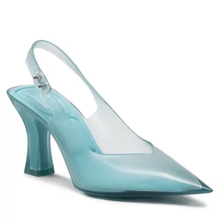 Sandały damskie - Sandały MELISSA - Slingback Heel + Larroude 33606 Blue AC615 - grafika 1