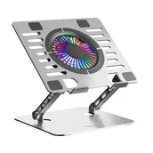 Podkładki chłodzące pod laptopa - Podstawka chłodząca pod laptopa, Huzaro Hold 4.0, regulowana z oświetleniem, 11-17', 2 porty USB, RGB - miniaturka - grafika 1