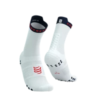 Skarpetki sportowe męskie - COMPRESSPORT Skarpetki do biegania wysokie ProRacing Socks V4 white/blues - miniaturka - grafika 1