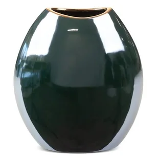 Eurofirany Wazon ceramiczny Amora wys. 20 cm zielony - Wazony i flakony - miniaturka - grafika 1