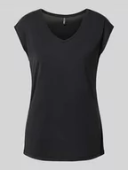 Koszulki i topy damskie - T-shirt z dekoltem w serek model ‘KAMALA’ - miniaturka - grafika 1