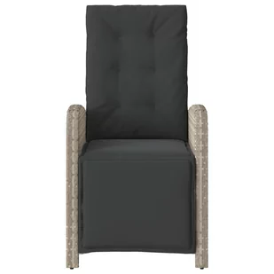 Rozkładany fotel ogrodowy z podnóżkiem, jasnoszary polirattan - Fotele i krzesła ogrodowe - miniaturka - grafika 3