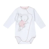Body dla niemowląt - BSL-52892P Body niemowlęce Pupilek biały z różowym 80 - miniaturka - grafika 1