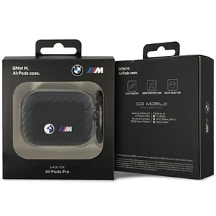 Oryginalne Etui APPLE AIRPODS PRO BMW Carbon Double Metal Logo (BMAPWMPUCA2) czarne - Akcesoria do słuchawek - miniaturka - grafika 12
