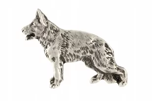 Owczarek Niemiecki posrebrzany pin, broszka - Broszki - miniaturka - grafika 1