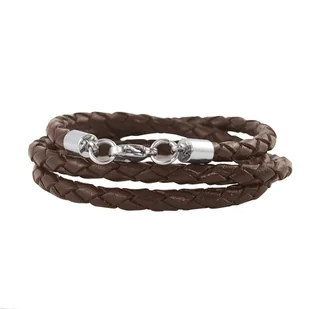 König Design skórzany naszyjnik skórzany pasek skórzana bransoletka 6 mm męski naszyjnik 17 cm - 100 cm pleciony, długość: 80 centymetrów, kolor: brązowy - Naszyjniki męskie - miniaturka - grafika 1