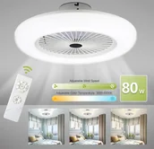 Wentylatory sufitowe - karpal 80W wentylator sufitowy zdalnie sterowany lampka LED do sypialni z możliwością ściemniania - miniaturka - grafika 1