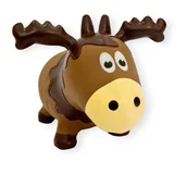 Skoczki dla dzieci - Skoczek gumowy pompowany Łoś brązowy zwierzątko + pompka - miniaturka - grafika 1